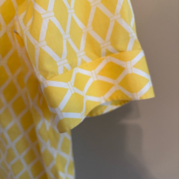 Talbots Casual Yellow and White Button Down Shirt - Picture 4 of 9